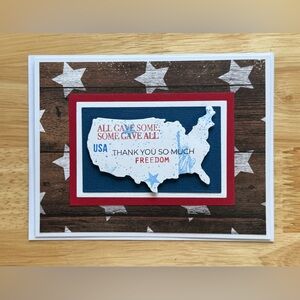 Patriotic USA Map Greeting Card